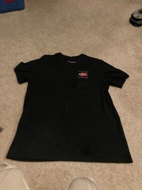 Jordan Black Short Sleeve Tee with Small Red Logo